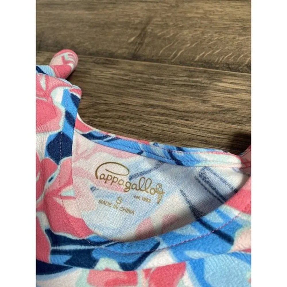 NWT Pappagallo Girls' Pink, Blue‎ &White Floral Flutter Sleeve Dress - S (6/6X)